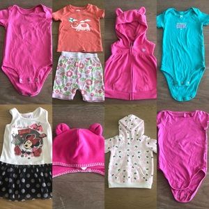 Lot of 9 pieces clothing for baby. Size 12 month.